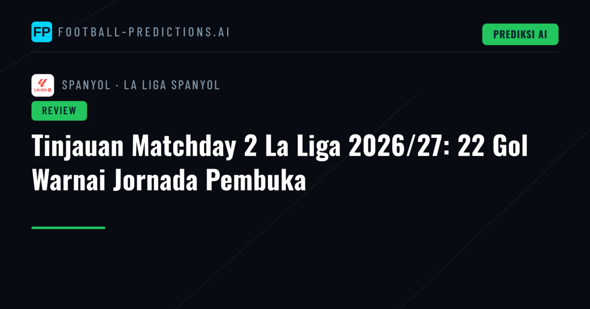 Tinjauan Matchday 2 La Liga 2026/27: 22 Gol Warnai Jornada Pembuka