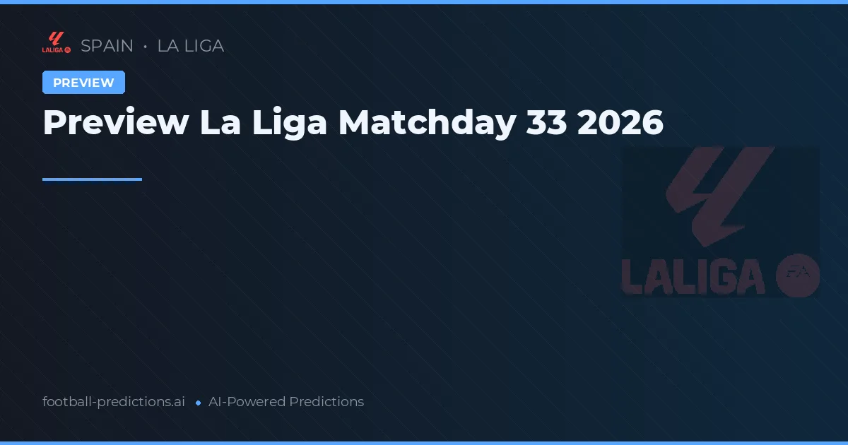 Preview La Liga Matchday 33 2026