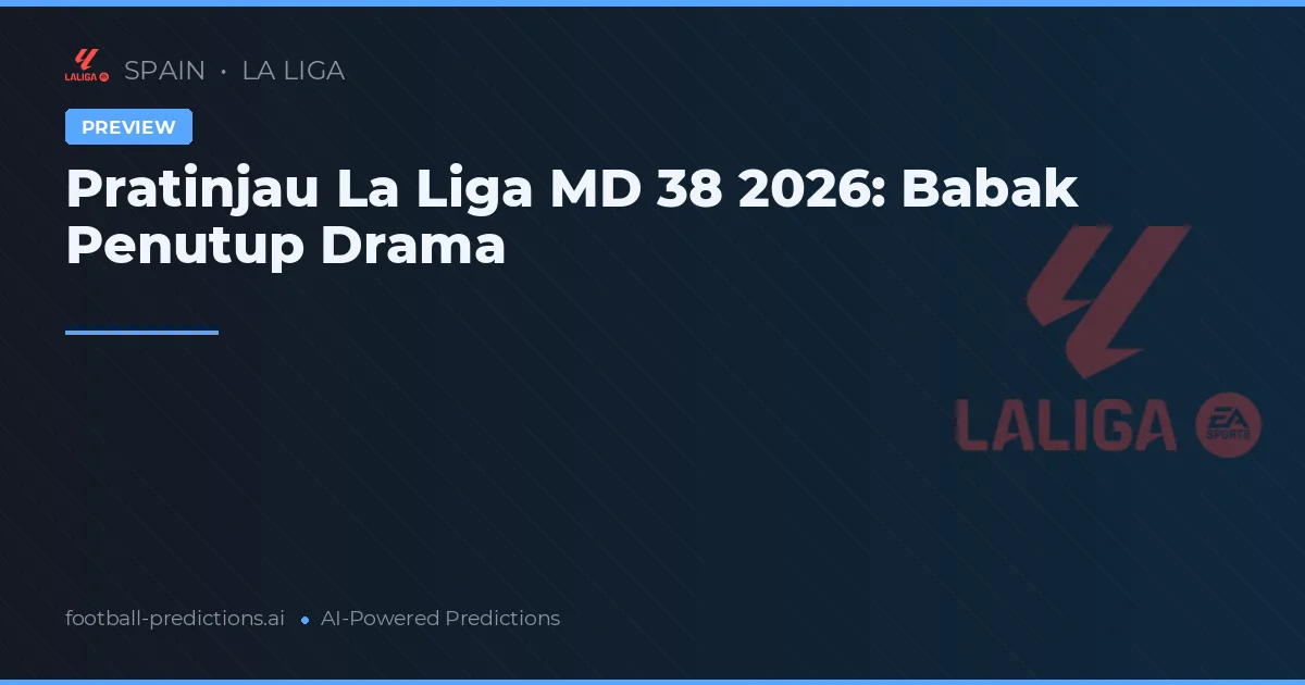 Pratinjau La Liga MD 38 2026: Babak Penutup Drama