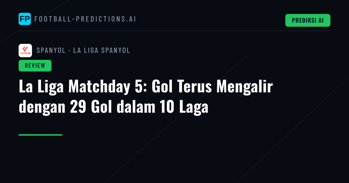 La Liga Matchday 5: Gol Terus Mengalir dengan 29 Gol dalam 10 Laga