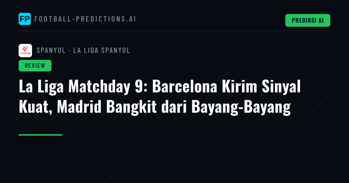 La Liga Matchday 9: Barcelona Kirim Sinyal Kuat, Madrid Bangkit dari Bayang-Bayang