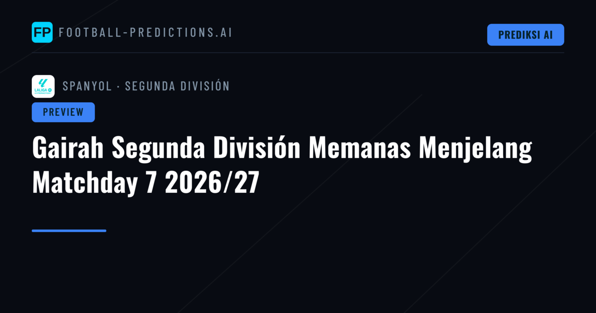 Gairah Segunda División Memanas Menjelang Matchday 7 2026/27