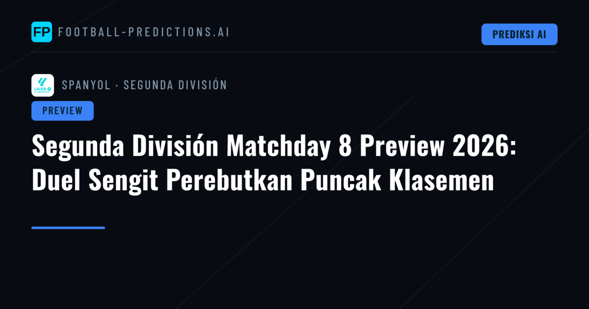 Segunda División Matchday 8 Preview 2026: Duel Sengit Perebutkan Puncak Klasemen