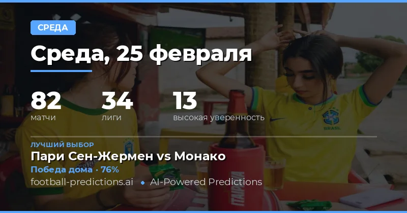 Футбольные прогнозы 25 фев 2026: Лучшие ставки и советы