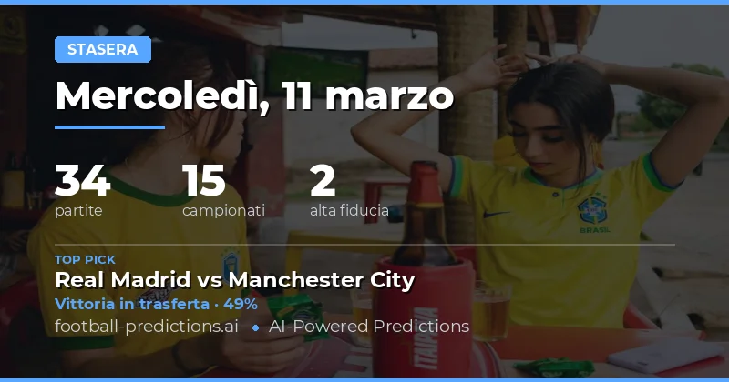 Pronostici Calcio 11 Marzo 2026: Migliori Quote e Accumulatori