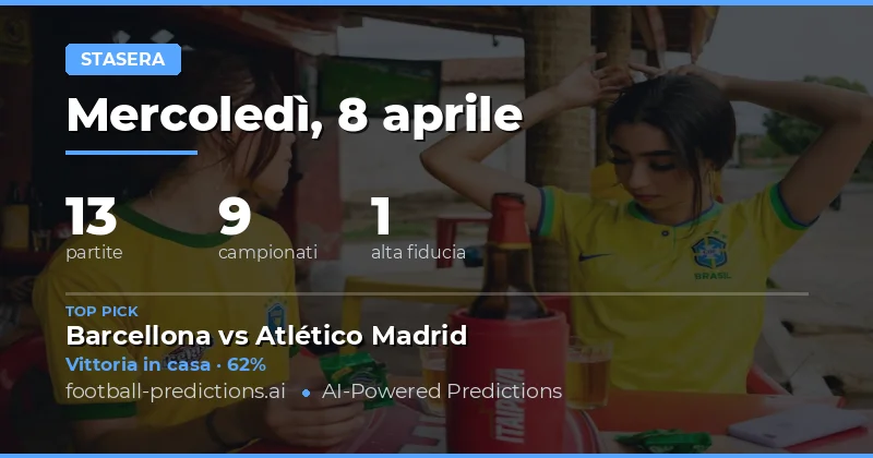 Pronostici delle partite di questa sera