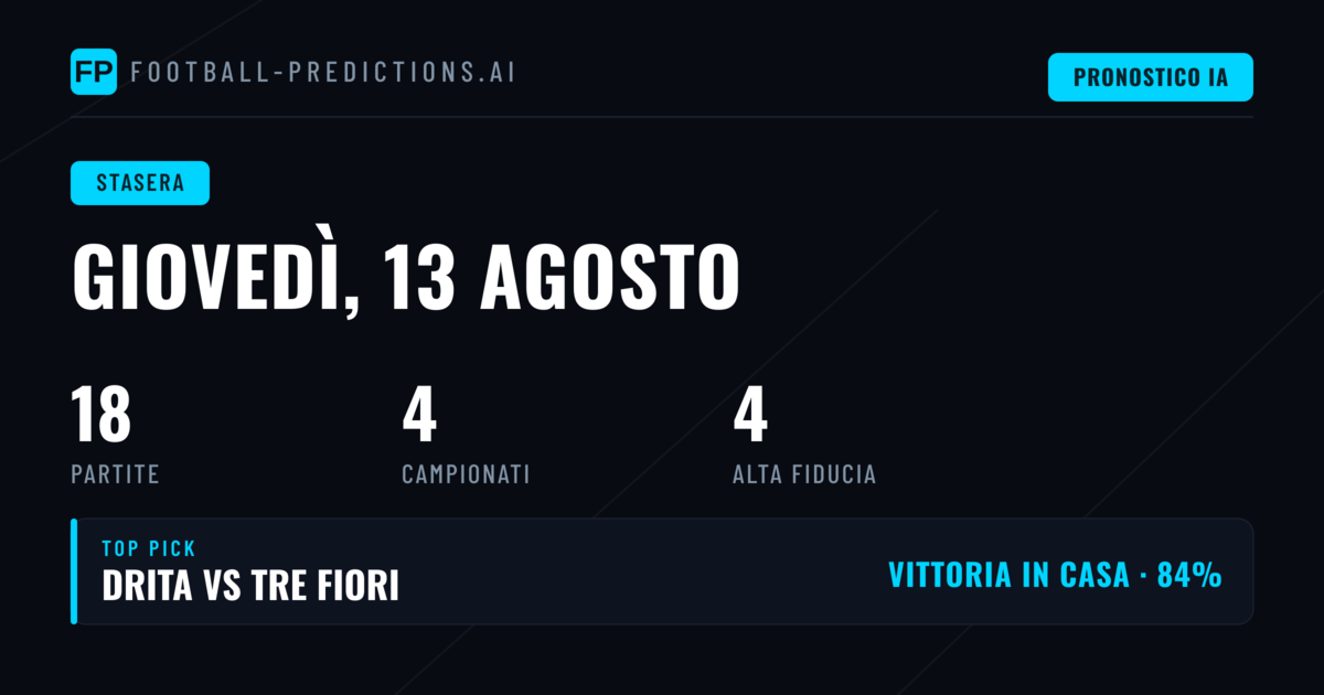 Top Picks per Giovedì 13 Ago 2026