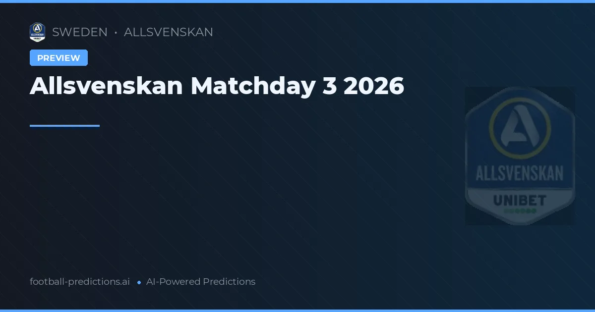 Allsvenskan Matchday 3 2026