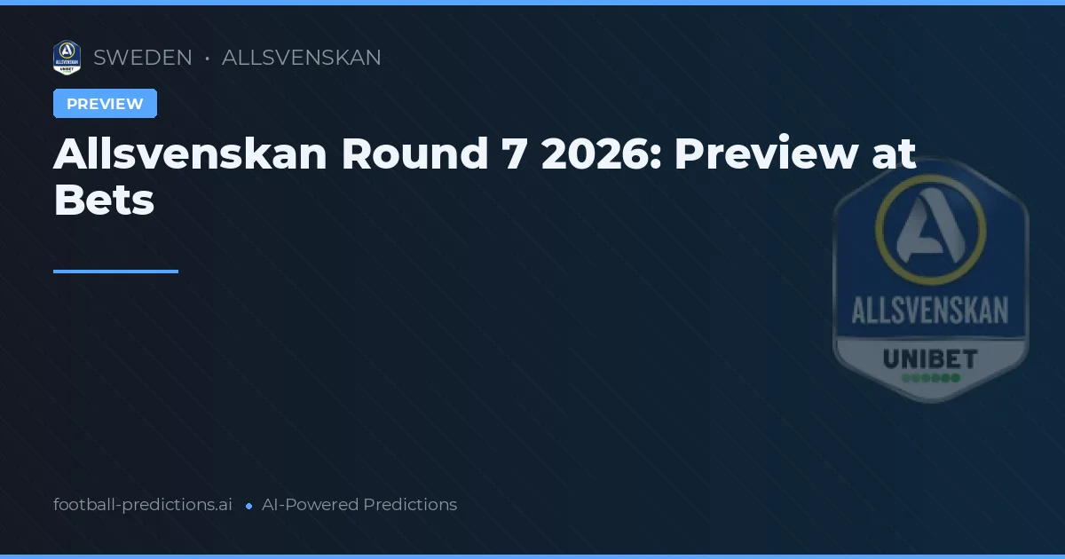 Allsvenskan Round 7 2026: Preview at Bets