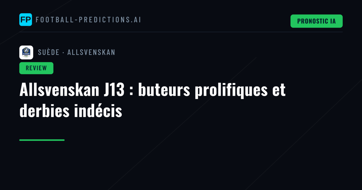 Allsvenskan J13 : buteurs prolifiques et derbies indécis