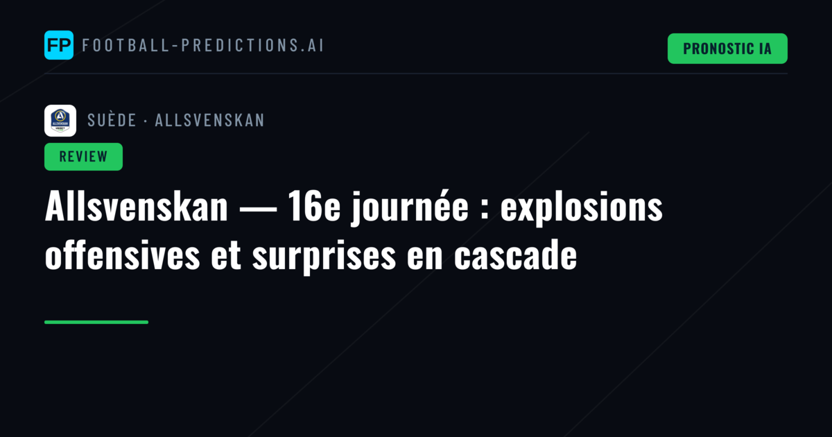Allsvenskan — 16e journée : explosions offensives et surprises en cascade