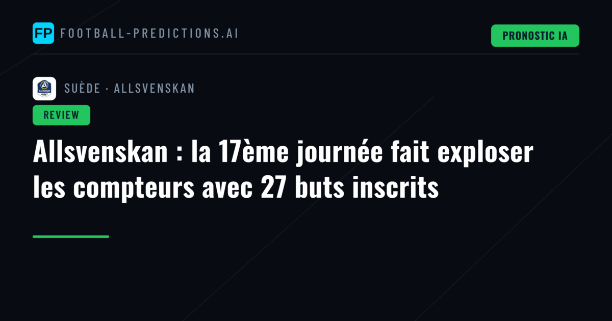 Allsvenskan : la 17ème journée fait exploser les compteurs avec 27 buts inscrits