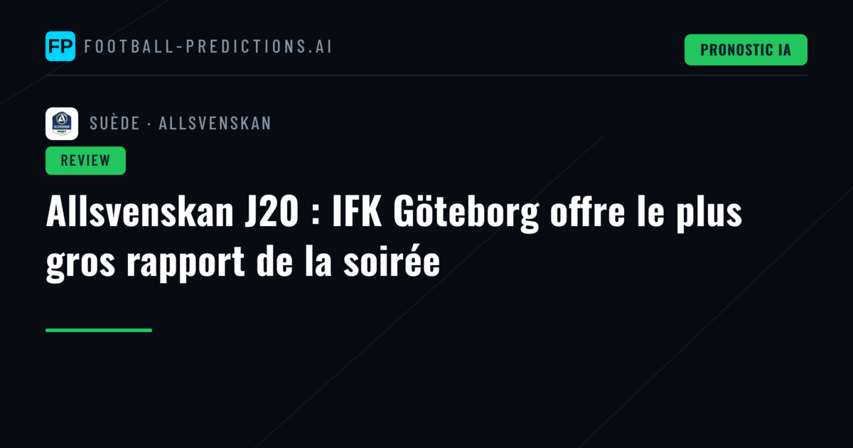 Allsvenskan J20 : IFK Göteborg offre le plus gros rapport de la soirée