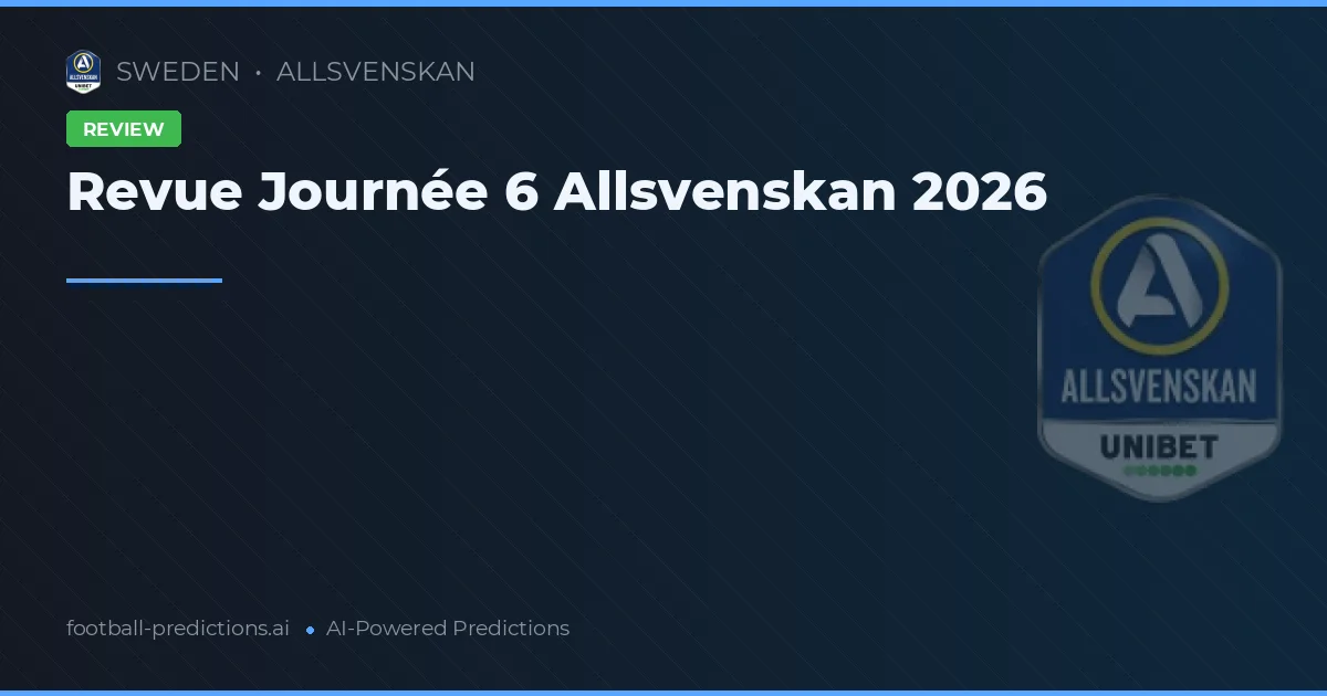 Revue Journée 6 Allsvenskan 2026