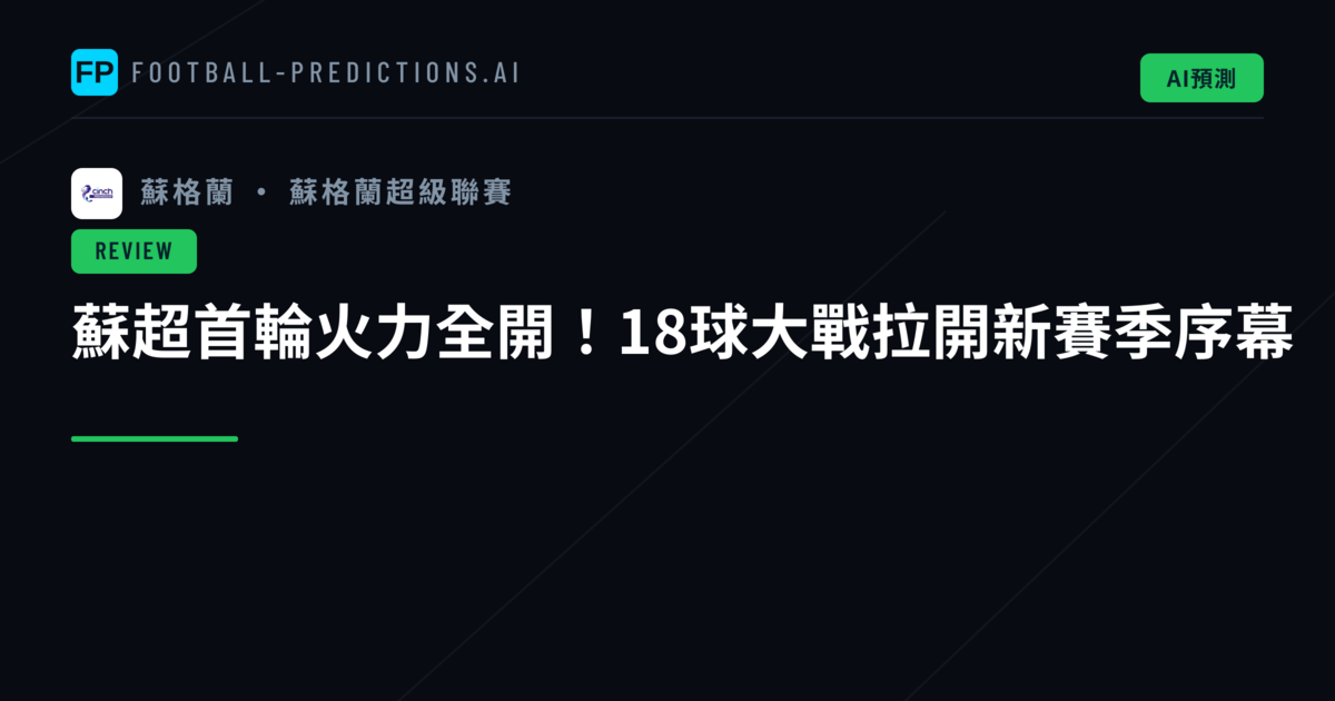 蘇超首輪火力全開!18球大戰拉開新賽季序幕