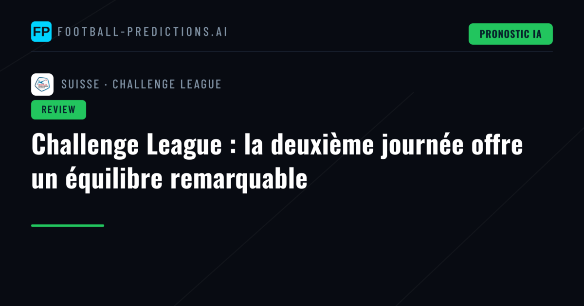 Challenge League : la deuxième journée offre un équilibre remarquable