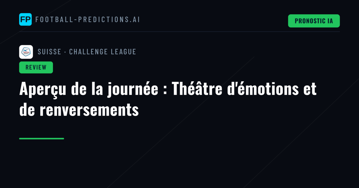 Aperçu de la journée : Théâtre d'émotions et de renversements