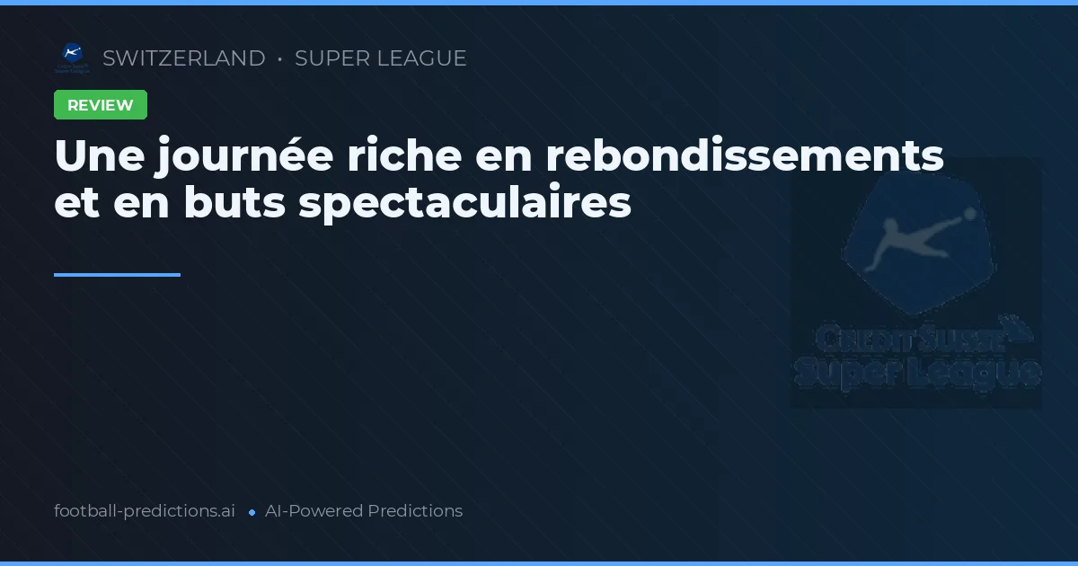 Une journée riche en rebondissements et en buts spectaculaires