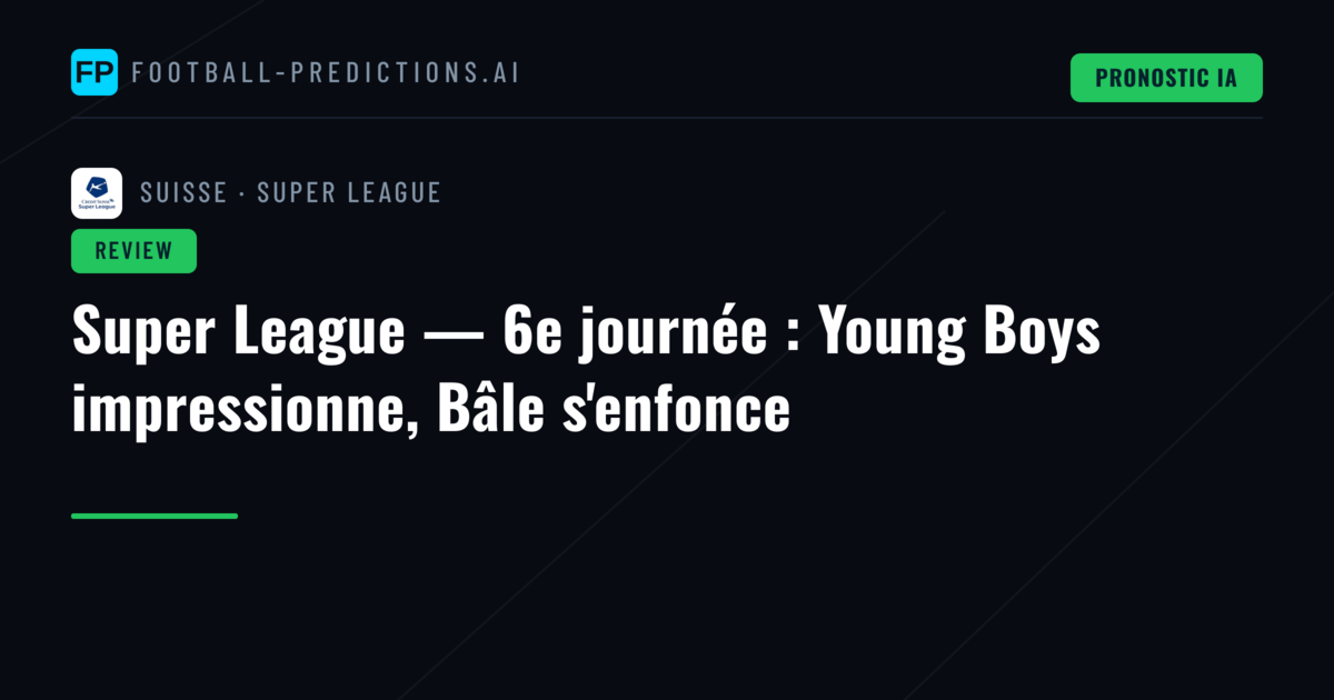 Super League — 6e journée : Young Boys impressionne, Bâle s'enfonce