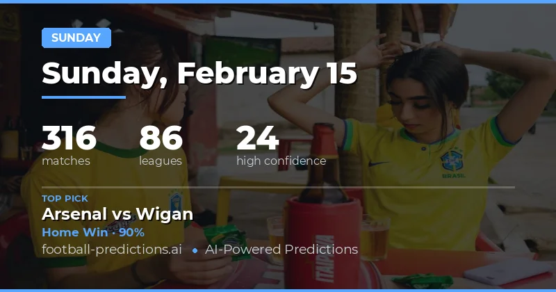 Football Predictions 15 Feb 2026: Best Bets & Accumulator Tips