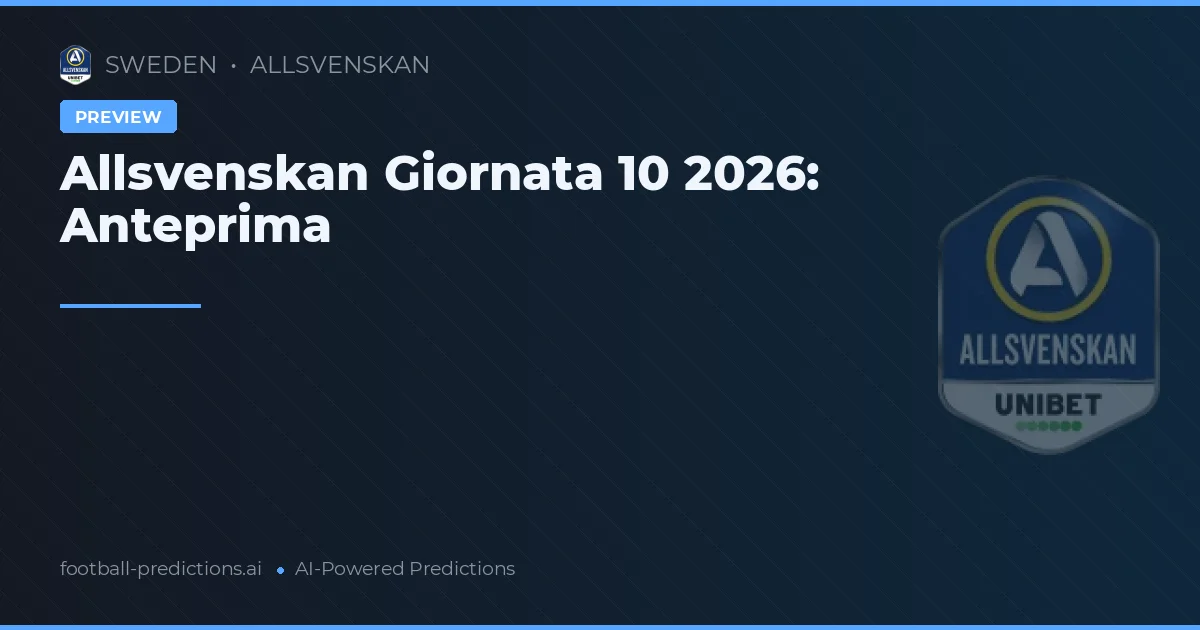 Allsvenskan Giornata 10 2026: Anteprima
