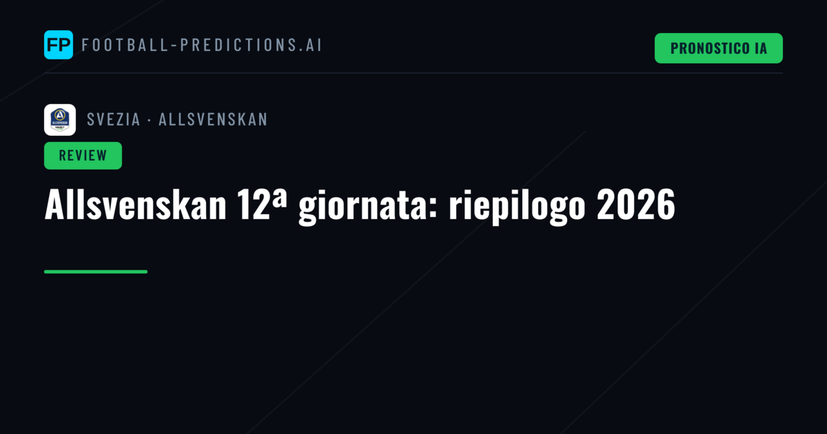 Allsvenskan 12ª giornata: riepilogo 2026