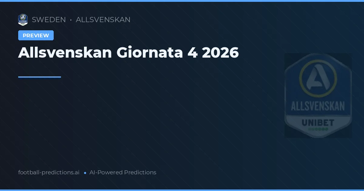 Allsvenskan Giornata 4 2026