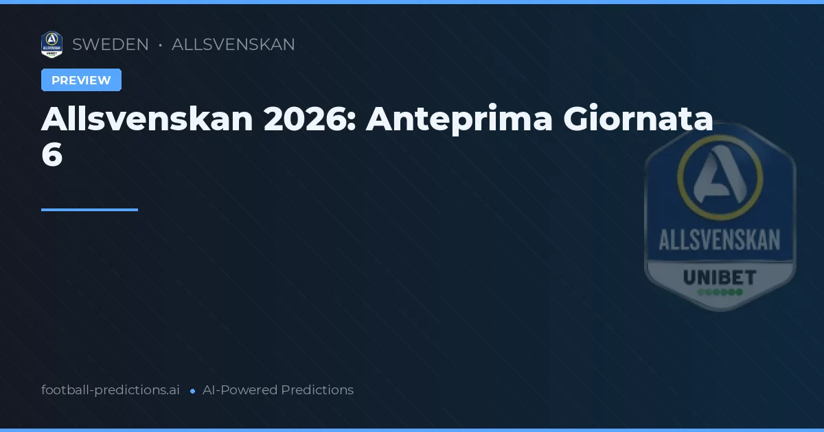 Allsvenskan 2026: Anteprima Giornata 6