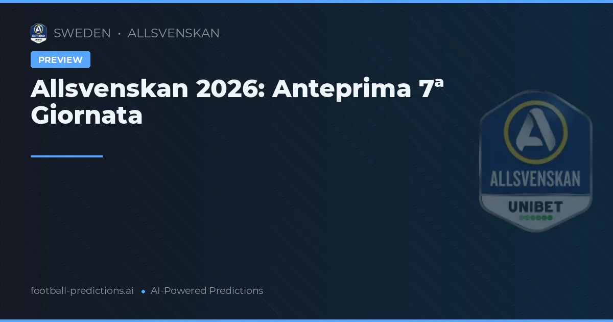 Allsvenskan 2026: Anteprima 7ª Giornata
