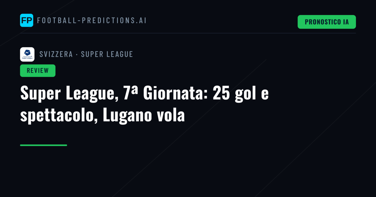 Super League, 7ª Giornata: 25 gol e spettacolo, Lugano vola