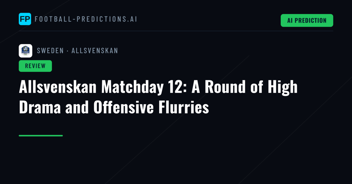 Allsvenskan Matchday 12: A Round of High Drama and Offensive Flurries