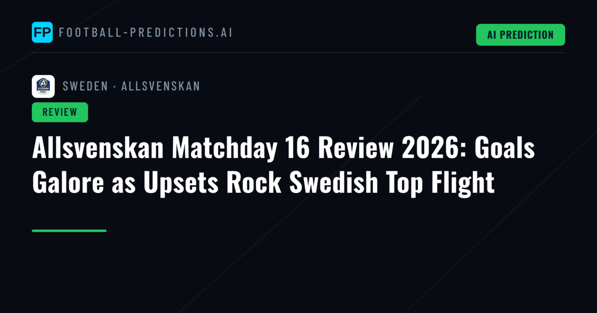 Allsvenskan Matchday 16 Review 2026: Goals Galore as Upsets Rock Swedish Top Flight