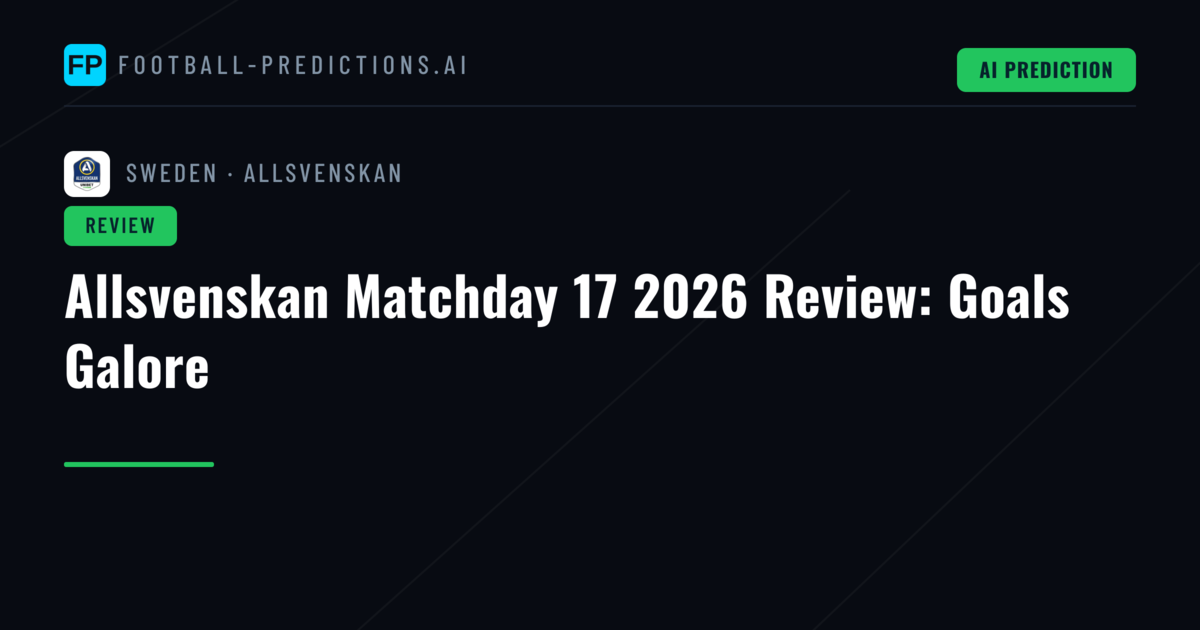 Allsvenskan Matchday 17 2026 Review: Goals Galore