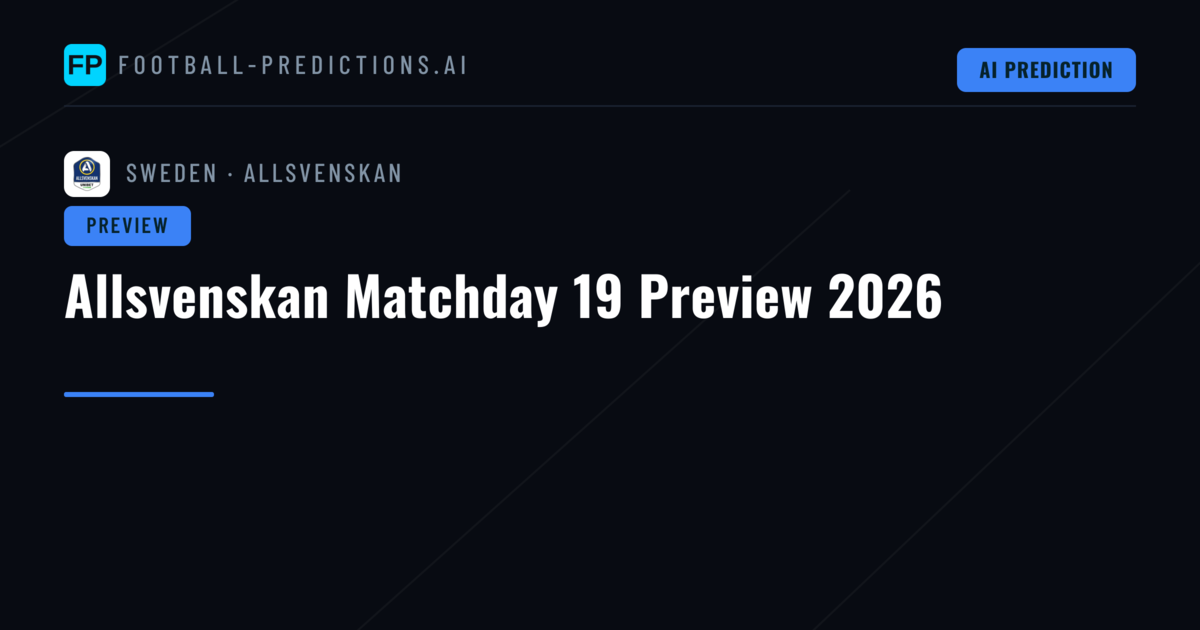 Allsvenskan Matchday 19 Preview 2026