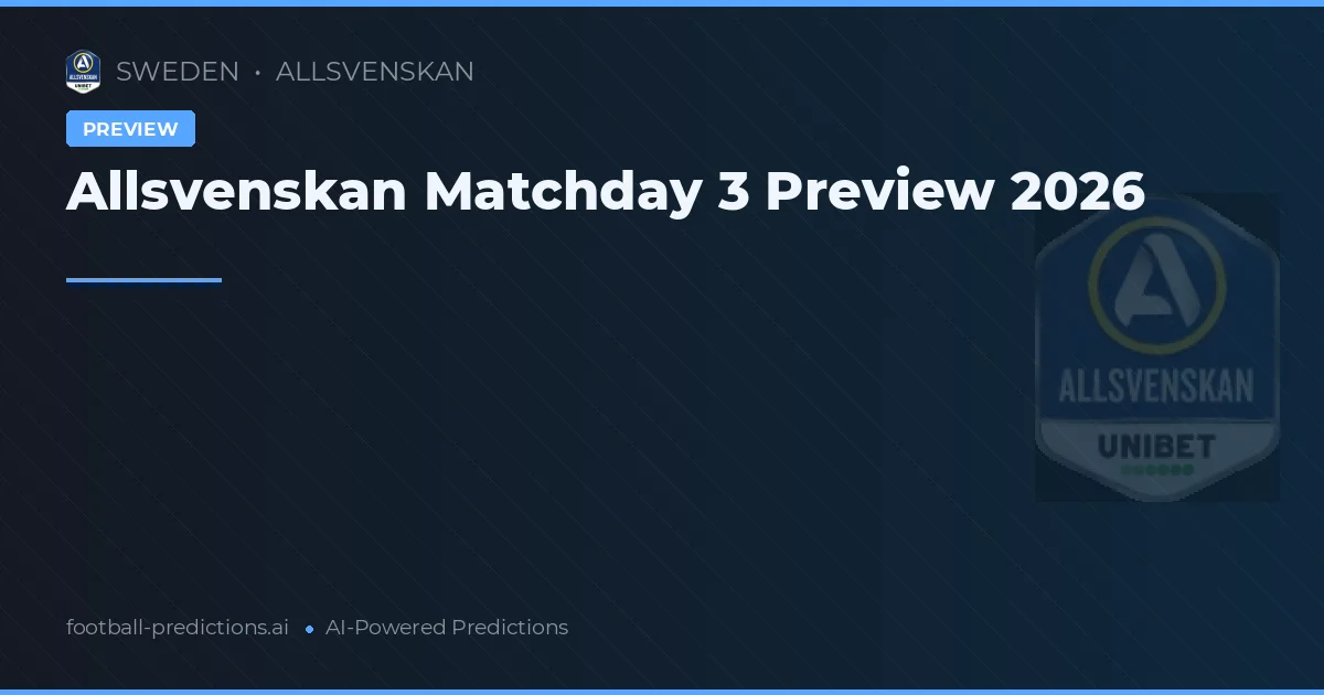 Allsvenskan Matchday 3 Preview 2026