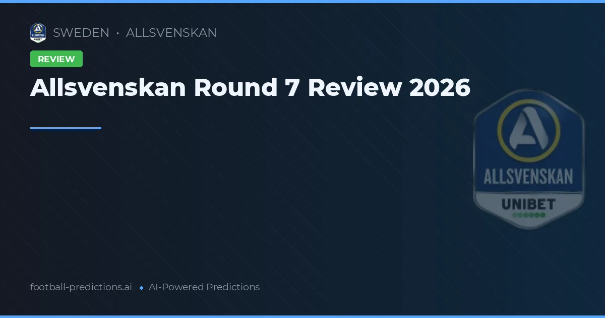 Allsvenskan Round 7 Review 2026