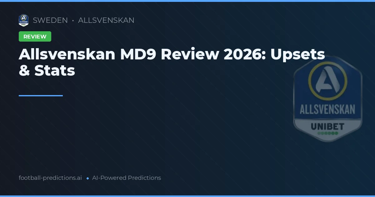 Allsvenskan MD9 Review 2026: Upsets & Stats