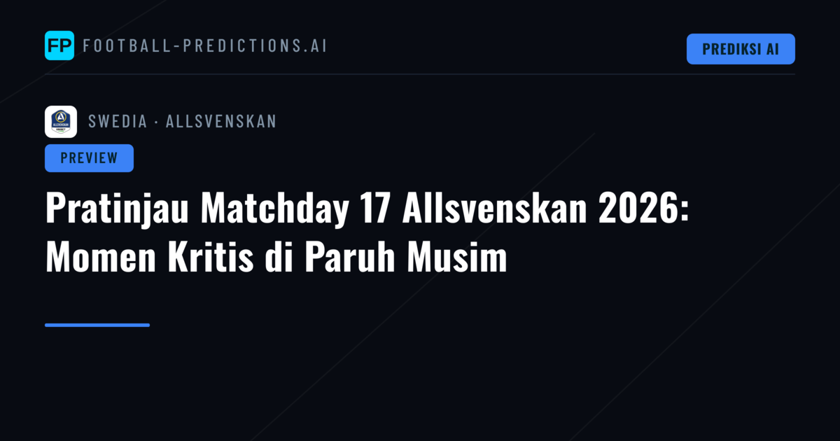 Pratinjau Matchday 17 Allsvenskan 2026: Momen Kritis di Paruh Musim
