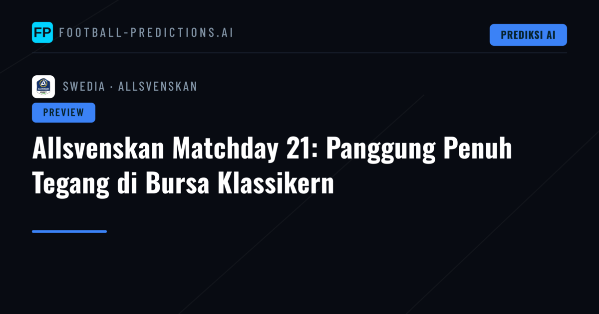 Allsvenskan Matchday 21: Panggung Penuh Tegang di Bursa Klassikern