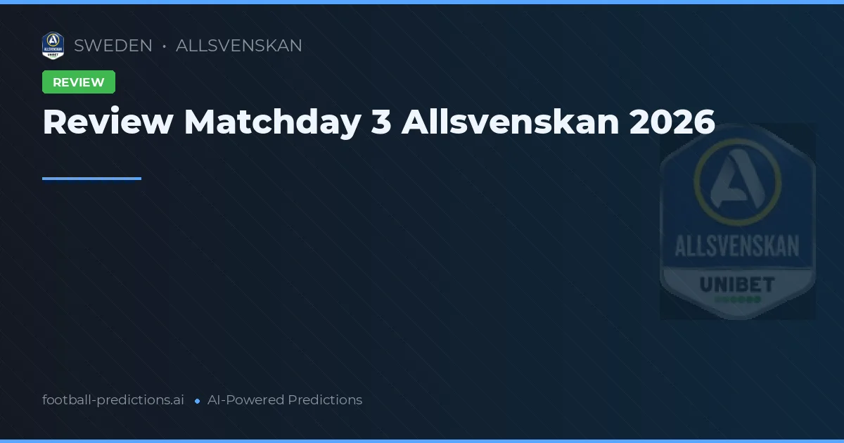 Review Matchday 3 Allsvenskan 2026