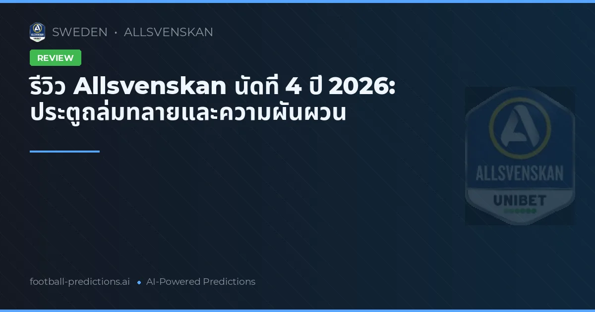 รีวิว Allsvenskan นัดที่ 4 ปี 2026: ประตูถล่มทลายและความผันผวน