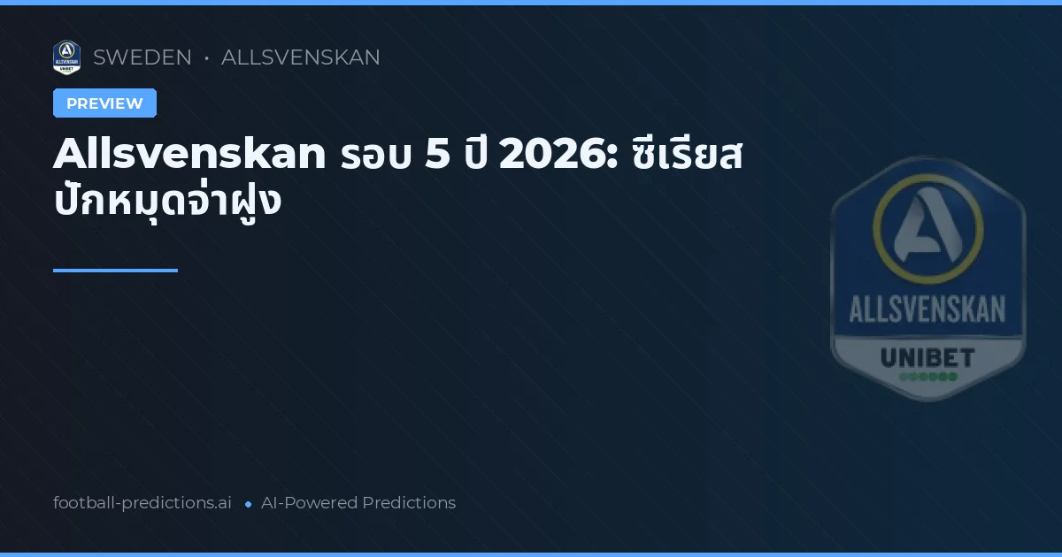 Allsvenskan รอบ 5 ปี 2026: ซีเรียส ปักหมุดจ่าฝูง