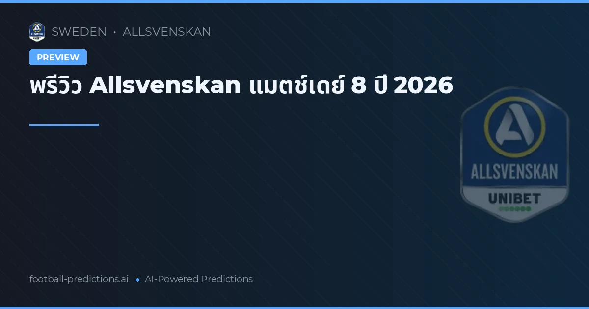 พรีวิว Allsvenskan แมตช์เดย์ 8 ปี 2026