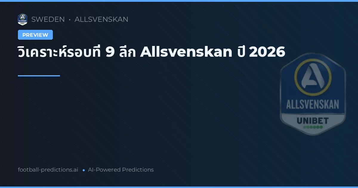วิเคราะห์รอบที่ 9 ลีก Allsvenskan ปี 2026