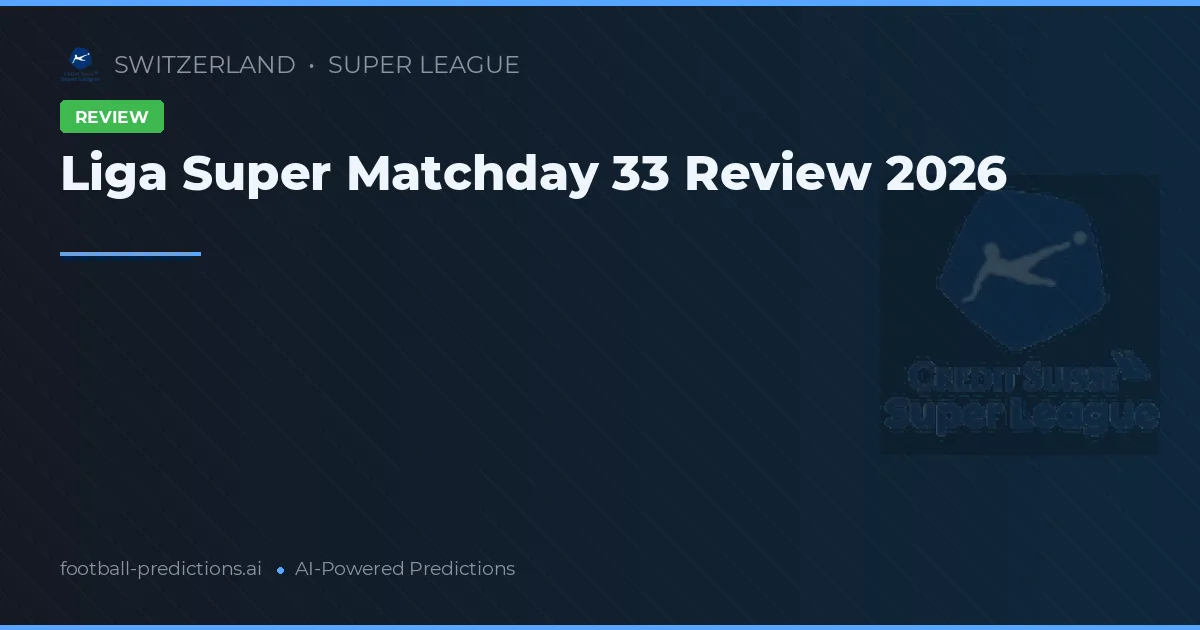 Liga Super Matchday 33 Review 2026