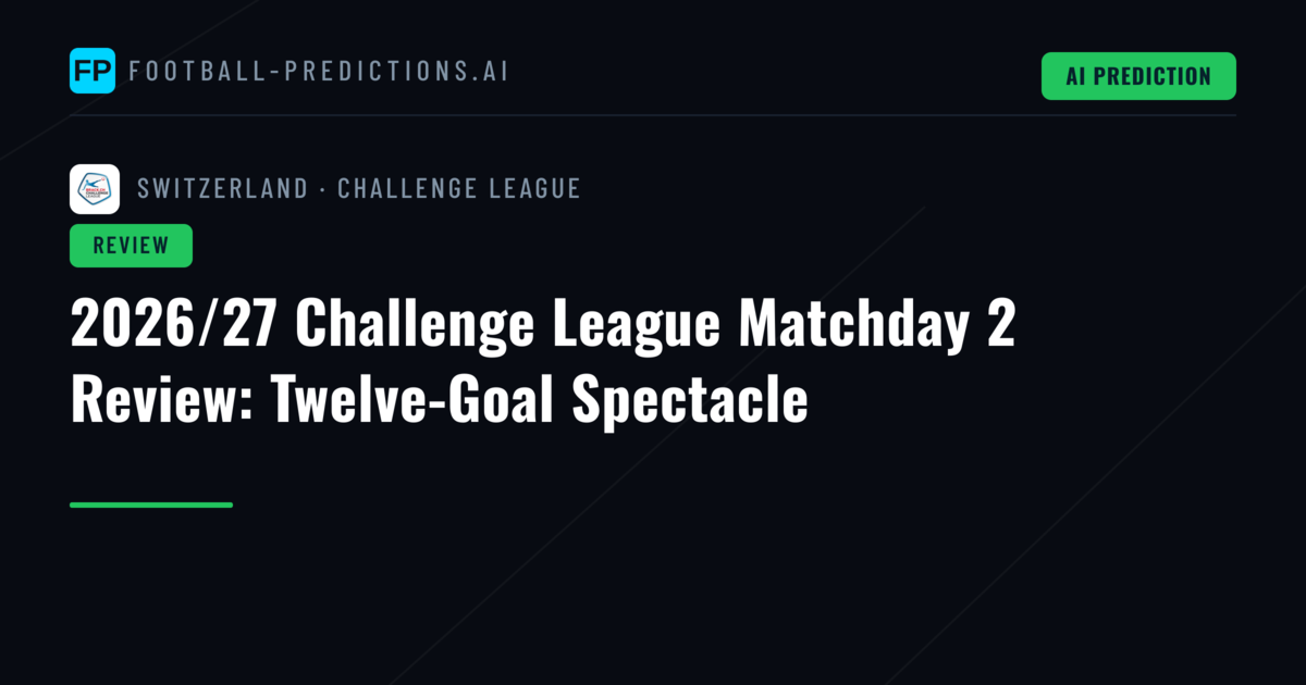 2026/27 Challenge League Matchday 2 Review: Twelve-Goal Spectacle
