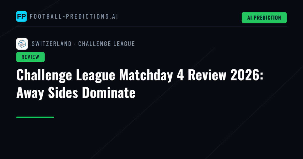 Challenge League Matchday 4 Review 2026: Away Sides Dominate