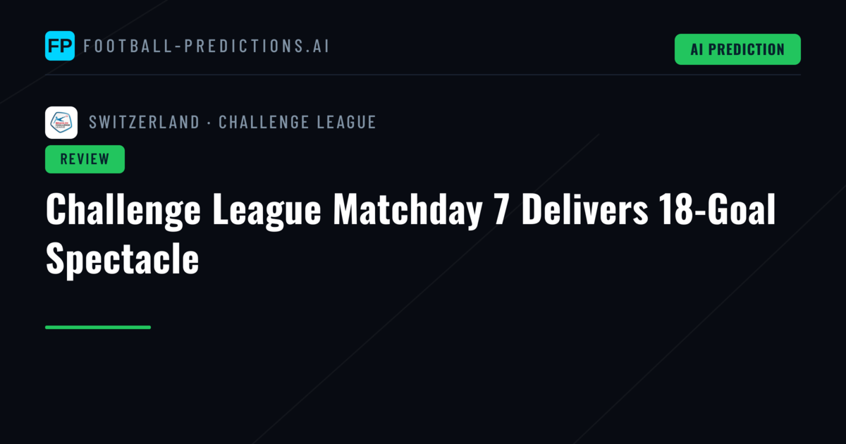 Challenge League Matchday 7 Delivers 18-Goal Spectacle