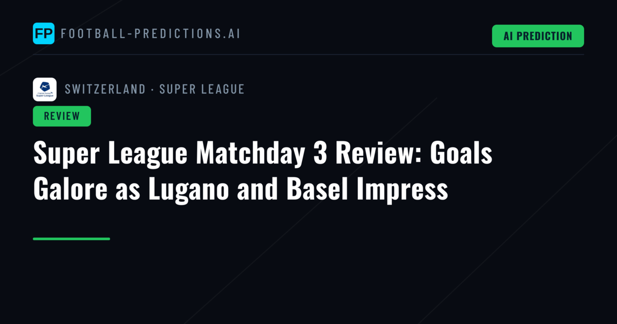 Super League Matchday 3 Review: Goals Galore as Lugano and Basel Impress