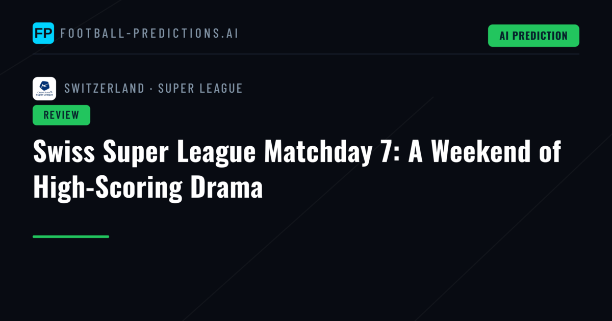 Swiss Super League Matchday 7: A Weekend of High-Scoring Drama